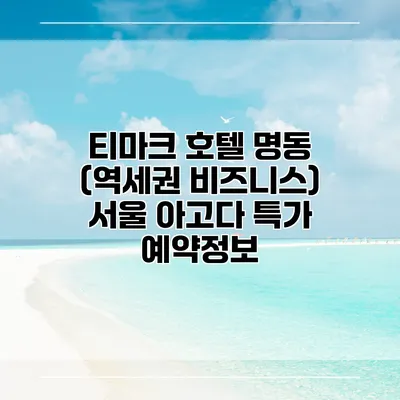 티마크 호텔 명동 (역세권 비즈니스) 서울 아고다 특가 예약정보