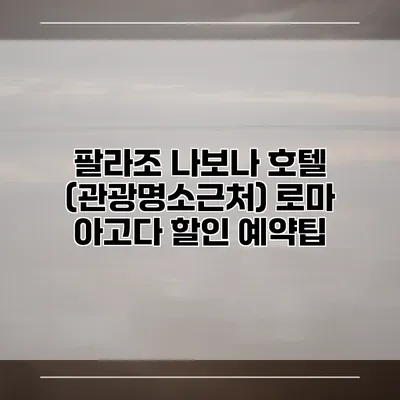 팔라조 나보나 호텔 (관광명소근처) 로마 아고다 할인 예약팁