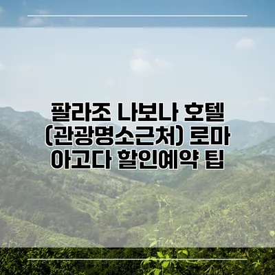 팔라조 나보나 호텔 (관광명소근처) 로마 아고다 할인예약 팁