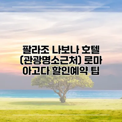 팔라조 나보나 호텔 (관광명소근처) 로마 아고다 할인예약 팁