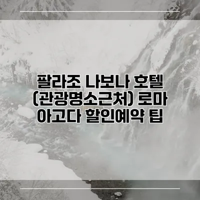 팔라조 나보나 호텔 (관광명소근처) 로마 아고다 할인예약 팁