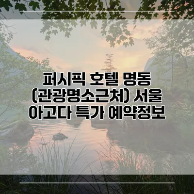퍼시픽 호텔 명동 (관광명소근처) 서울 아고다 특가 예약정보