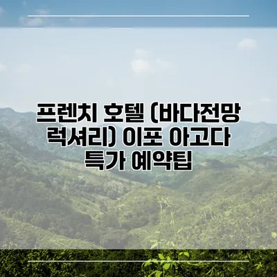 프렌치 호텔 (바다전망 럭셔리) 이포 아고다 특가 예약팁
