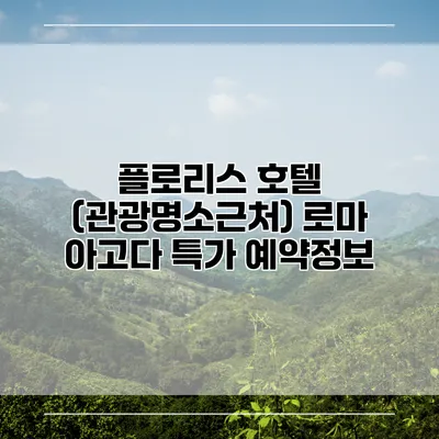 플로리스 호텔 (관광명소근처) 로마 아고다 특가 예약정보