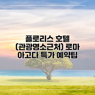 플로리스 호텔 (관광명소근처) 로마 아고다 특가 예약팁