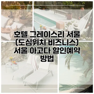 호텔 그레이스리 서울 (도심위치 비즈니스) 서울 아고다 할인예약 방법