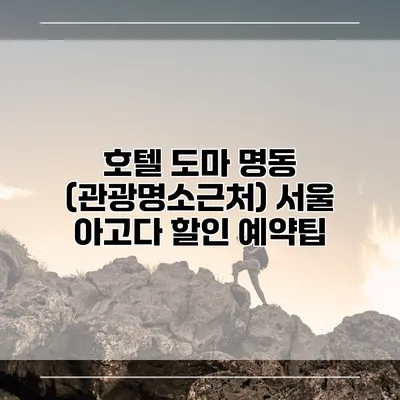 호텔 도마 명동 (관광명소근처) 서울 아고다 할인 예약팁