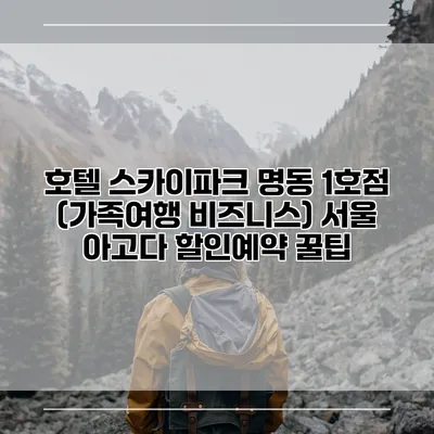 호텔 스카이파크 명동 1호점 (가족여행 비즈니스) 서울 아고다 할인예약 꿀팁