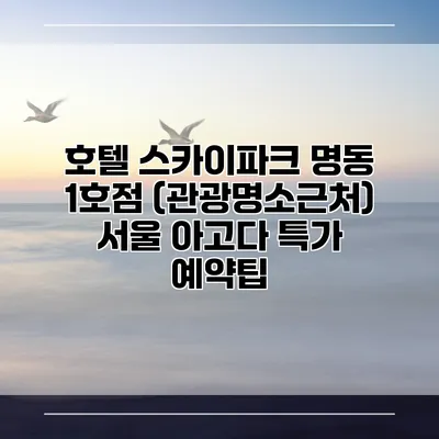 호텔 스카이파크 명동 1호점 (관광명소근처) 서울 아고다 특가 예약팁