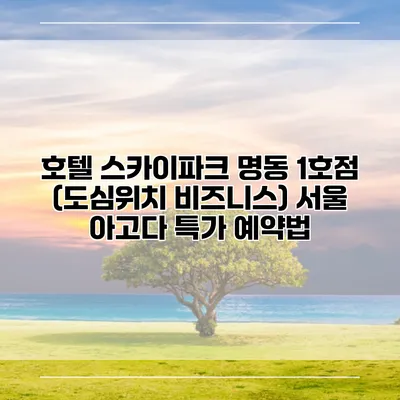 호텔 스카이파크 명동 1호점 (도심위치 비즈니스) 서울 아고다 특가 예약법