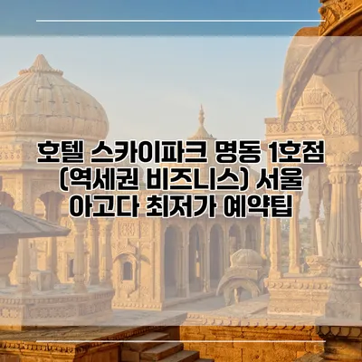 호텔 스카이파크 명동 1호점 (역세권 비즈니스) 서울 아고다 최저가 예약팁