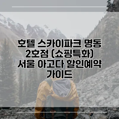 호텔 스카이파크 명동 2호점 (쇼핑특화) 서울 아고다 할인예약 가이드