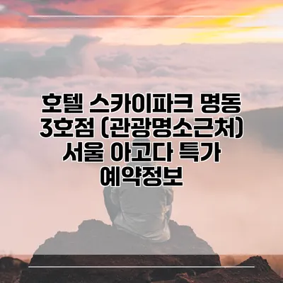 호텔 스카이파크 명동 3호점 (관광명소근처) 서울 아고다 특가 예약정보