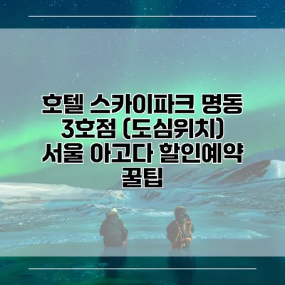 호텔 스카이파크 명동 3호점 (도심위치) 서울 아고다 할인예약 꿀팁