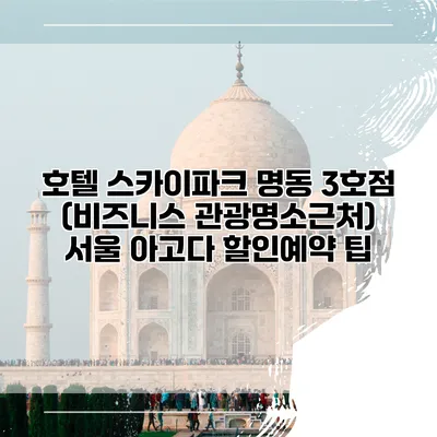 호텔 스카이파크 명동 3호점 (비즈니스 관광명소근처) 서울 아고다 할인예약 팁