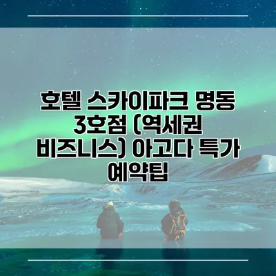 호텔 스카이파크 명동 3호점 (역세권 비즈니스) 아고다 특가 예약팁