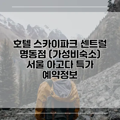 호텔 스카이파크 센트럴 명동점 (가성비숙소) 서울 아고다 특가 예약정보
