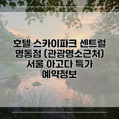 호텔 스카이파크 센트럴 명동점 (관광명소근처) 서울 아고다 특가 예약정보