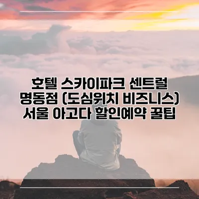 호텔 스카이파크 센트럴 명동점 (도심위치 비즈니스) 서울 아고다 할인예약 꿀팁