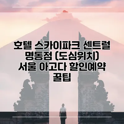 호텔 스카이파크 센트럴 명동점 (도심위치) 서울 아고다 할인예약 꿀팁