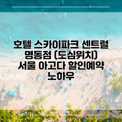 호텔 스카이파크 센트럴 명동점 (도심위치) 서울 아고다 할인예약 노하우