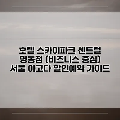 호텔 스카이파크 센트럴 명동점 (비즈니스 중심) 서울 아고다 할인예약 가이드