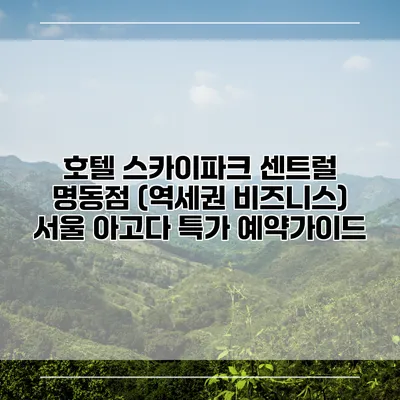 호텔 스카이파크 센트럴 명동점 (역세권 비즈니스) 서울 아고다 특가 예약가이드