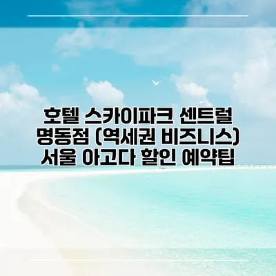 호텔 스카이파크 센트럴 명동점 (역세권 비즈니스) 서울 아고다 할인 예약팁