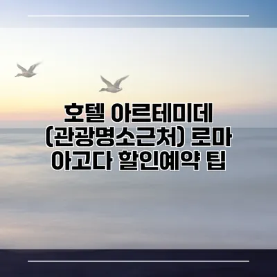 호텔 아르테미데 (관광명소근처) 로마 아고다 할인예약 팁