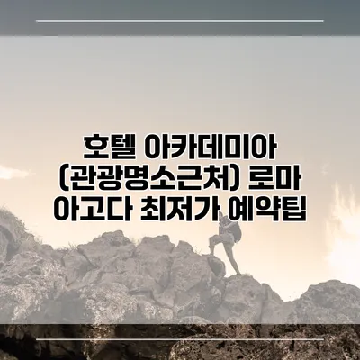 호텔 아카데미아 (관광명소근처) 로마 아고다 최저가 예약팁
