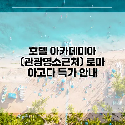 호텔 아카데미아 (관광명소근처) 로마 아고다 특가 안내