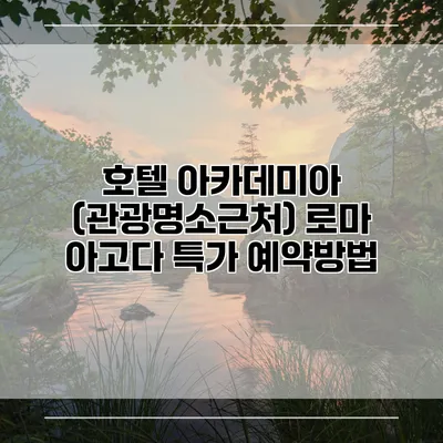 호텔 아카데미아 (관광명소근처) 로마 아고다 특가 예약방법