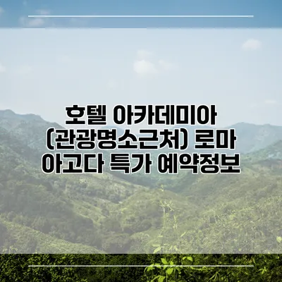 호텔 아카데미아 (관광명소근처) 로마 아고다 특가 예약정보