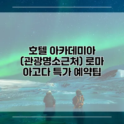 호텔 아카데미아 (관광명소근처) 로마 아고다 특가 예약팁