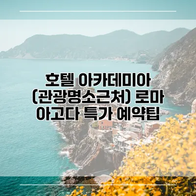 호텔 아카데미아 (관광명소근처) 로마 아고다 특가 예약팁