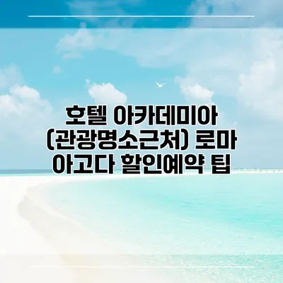 호텔 아카데미아 (관광명소근처) 로마 아고다 할인예약 팁