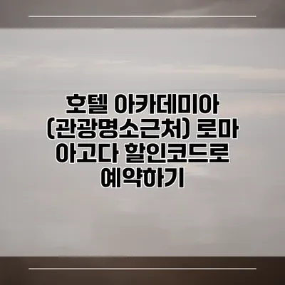 호텔 아카데미아 (관광명소근처) 로마 아고다 할인코드로 예약하기
