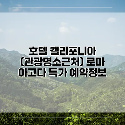 호텔 캘리포니아 (관광명소근처) 로마 아고다 특가 예약정보