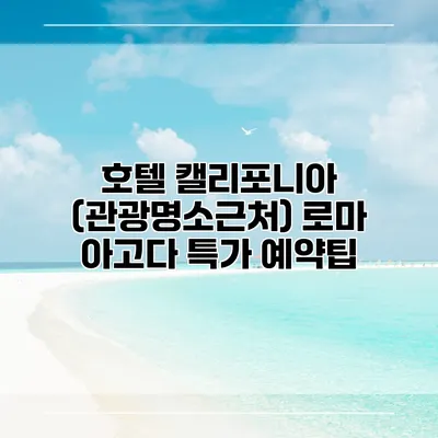 호텔 캘리포니아 (관광명소근처) 로마 아고다 특가 예약팁