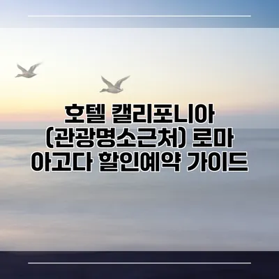 호텔 캘리포니아 (관광명소근처) 로마 아고다 할인예약 가이드