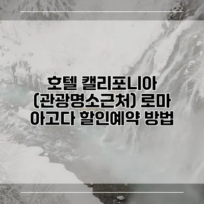 호텔 캘리포니아 (관광명소근처) 로마 아고다 할인예약 방법