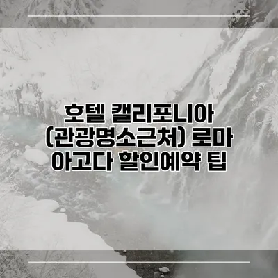 호텔 캘리포니아 (관광명소근처) 로마 아고다 할인예약 팁
