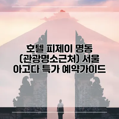 호텔 피제이 명동 (관광명소근처) 서울 아고다 특가 예약가이드